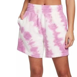 DSG X TWITCH +‎ ALLISON Womens Tie Dye 8" Fleece Shorts High Rise Pink Small